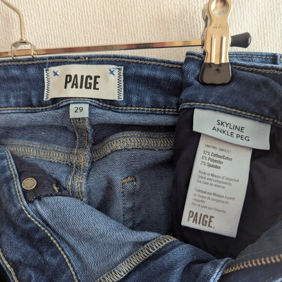 Paige Skyline Ankle jeans, skinny, dark wash, size 29 - Picture 3 of 5